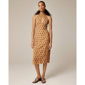 J.Crew Collection embellished halter dress in tonal tulip block print Size‎ 0
